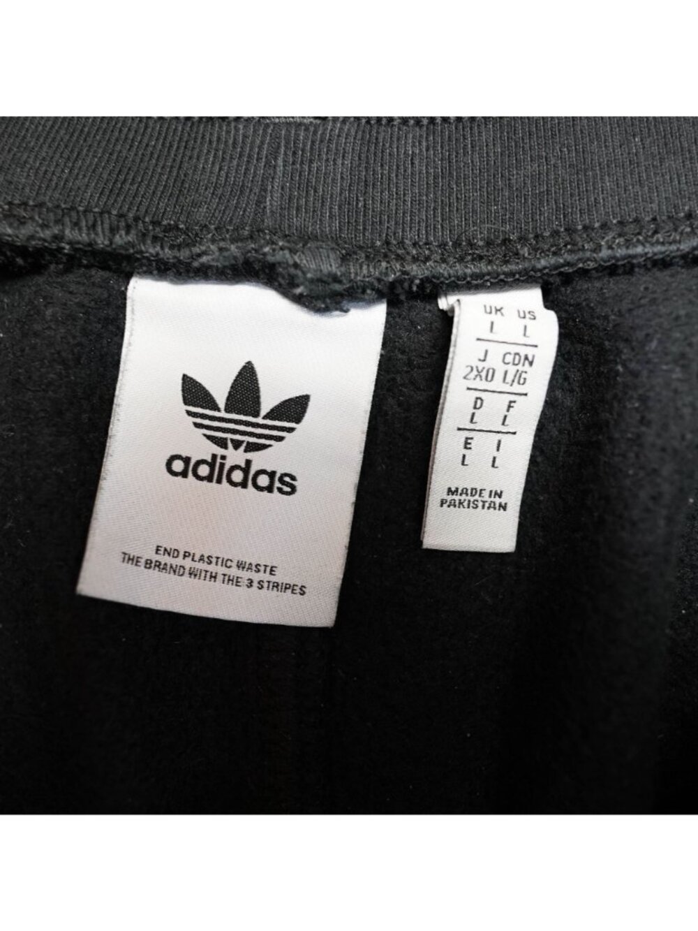 Adidas Jogger Sweatpants Mens L Black Zipped Pockets Loungewear Athletic - Picture 5 of 10